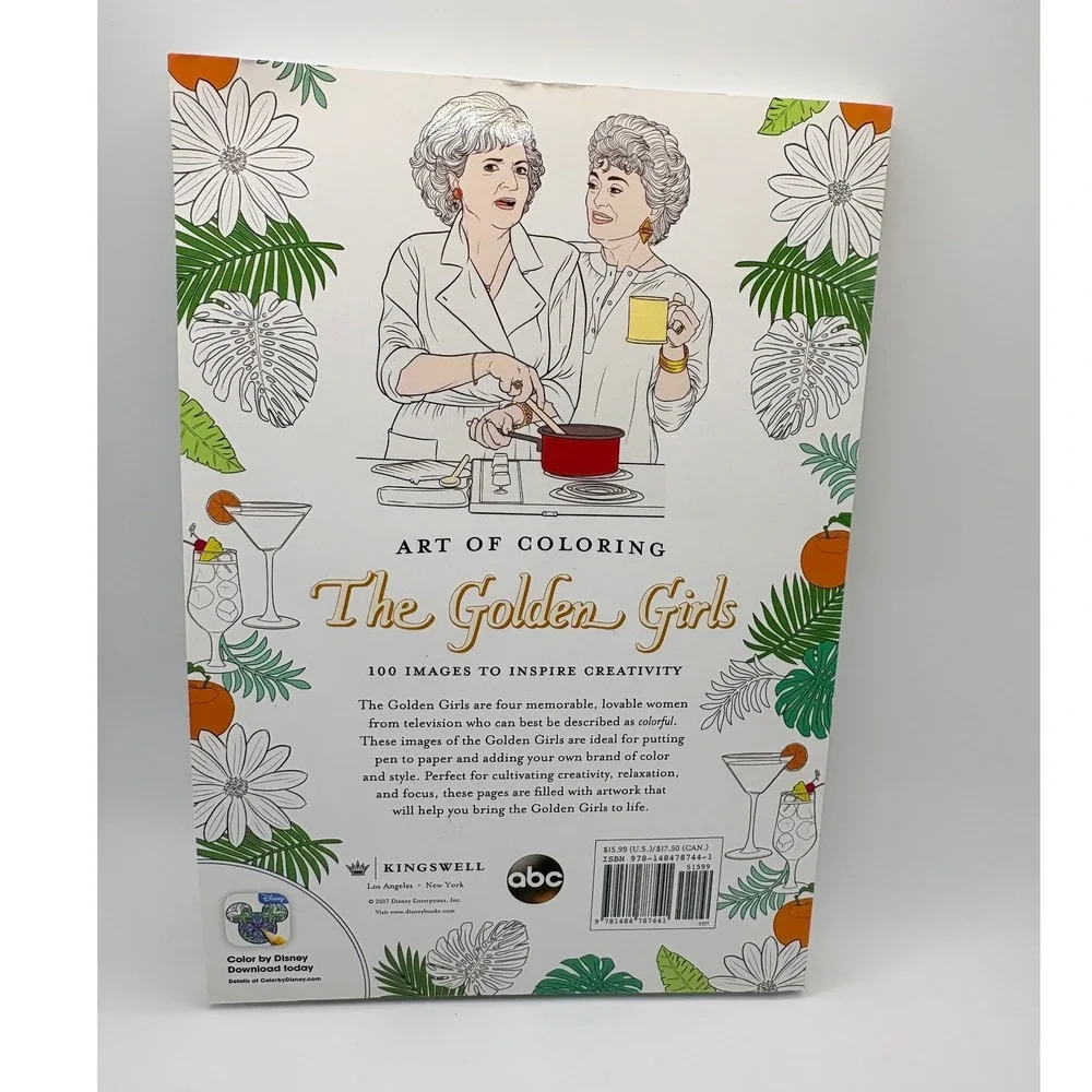 The Golden Girls‎ Coloring Book Kingswell Adult White 100 Images TV Show Art
